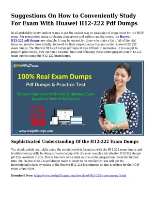 Practical Your Planning By means of H12-222 Pdf Dumps