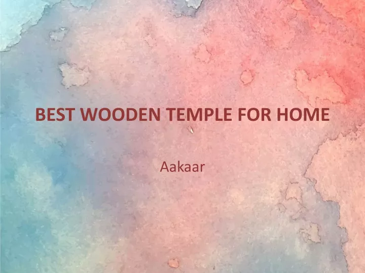 best wooden temple for home