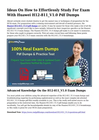 H12-811_V1.0 PDF Dumps To Solve Planning Problems