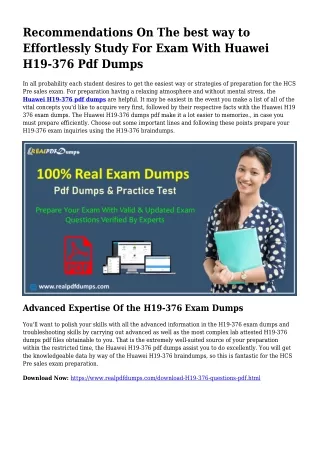 H19-376 Pdf Dumps The Logical Preparing Supply