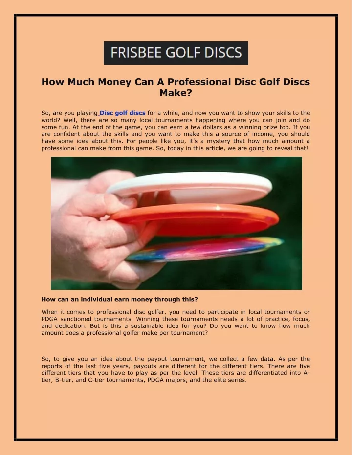 how much money can a professional disc golf discs