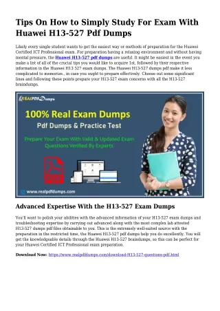 Precious Preparing From the Help Of H13-527 Dumps Pdf