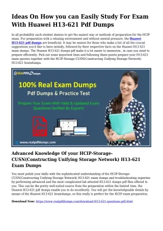 H13-621 Pdf Dumps The Sensible Planning Resource