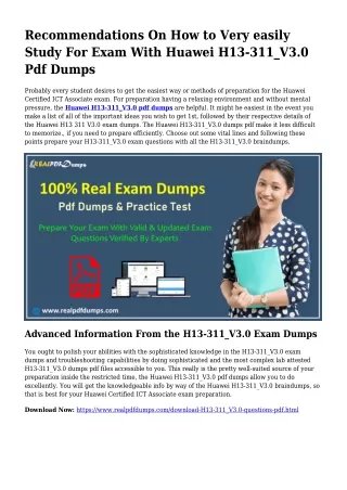 H13-311_V3.0 Pdf Dumps The Sensible Planning Resource