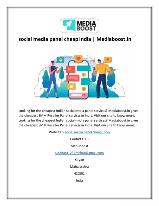 social media panel cheap India  Mediaboost.in-converted