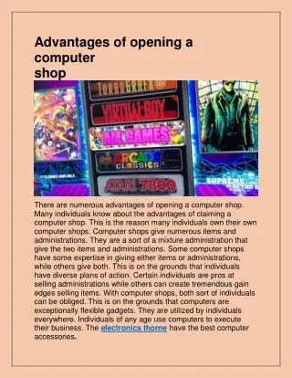 advantages of opening a computer shop