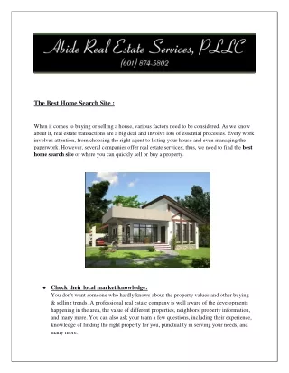 Best Website For Home Buying | Abide Real Estate