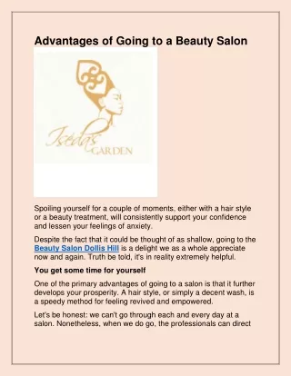 advantages of going to a beauty salon