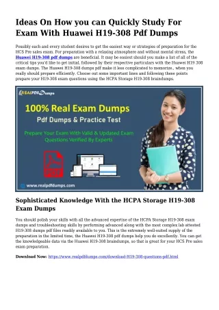 Precious Planning Because of the Assistance Of H19-308 Dumps Pdf