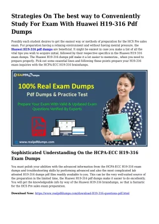 Polish Your Abilities While using the Enable Of H19-316 Pdf Dumps