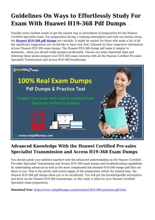 H19-368 Pdf Dumps The Reasonable Planning Supply