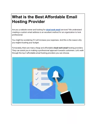 What is the Best Affordable Email Hosting Provider