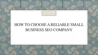 how to choose a reliable small business