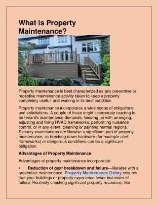 what is property maintenance