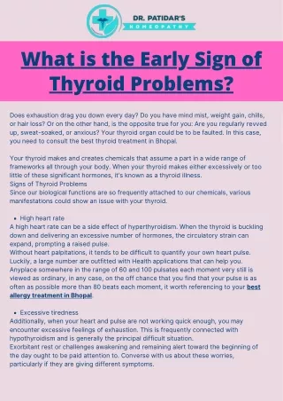 what is the early sign of thyroid problems
