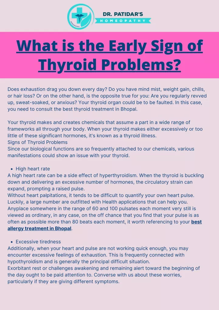 what is the early sign of thyroid problems