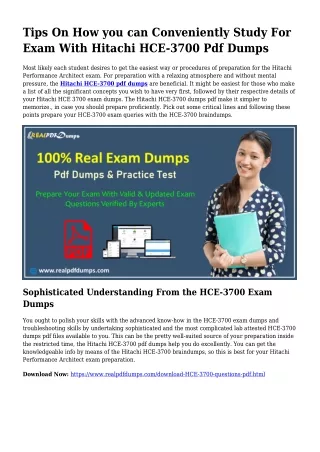 Feasible Your Planning Via HCE-3700 Pdf Dumps