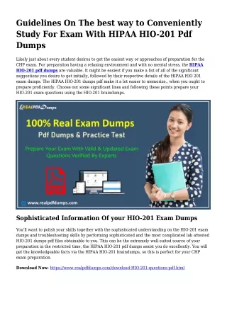 HIO-201 PDF Dumps To Solve Preparation Troubles