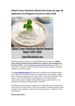 global cream substitute market size study by type