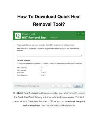 How To Download Quick Heal Removal Tool