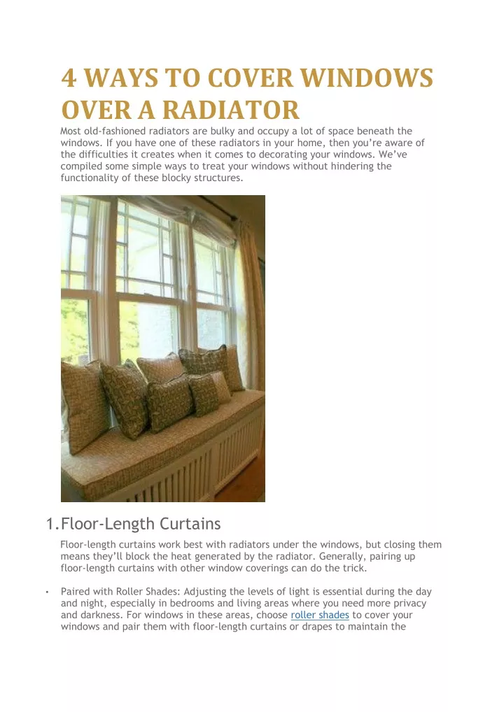 4 ways to cover windows over a radiator most