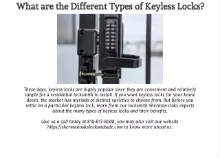 What are the Different Types of Keyless Locks?