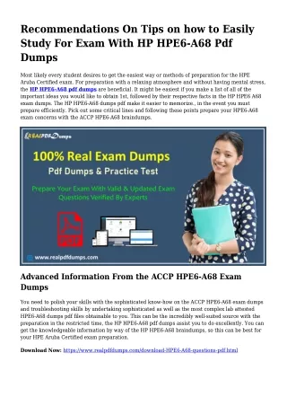 HPE6-A68 PDF Dumps To Take care of Preparation Difficulties