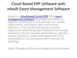 cloud based erp software with inbuilt event management software