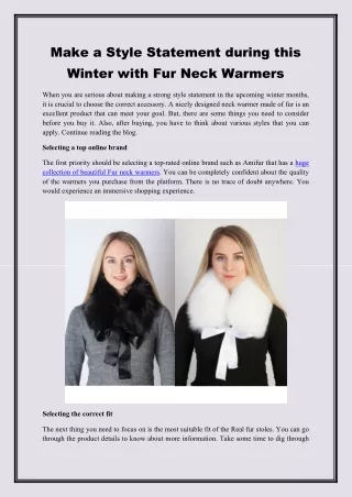 make a style statement during this winter with