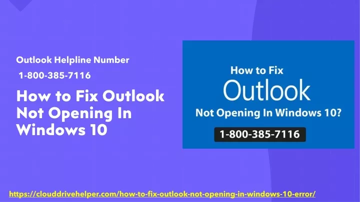 how to fix outlook not opening in windows 10