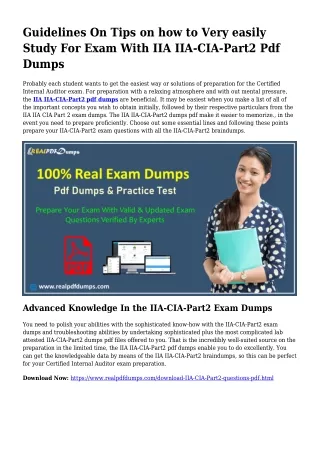 IIA-CIA-Part2 PDF Dumps To Resolve Preparing Challenges