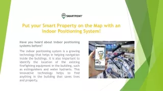 put your smart property on the map with an indoor positioning system
