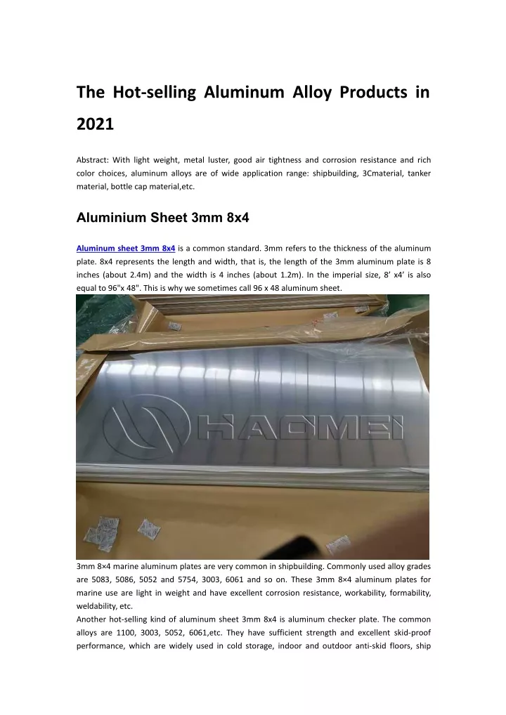the hot selling aluminum alloy products in