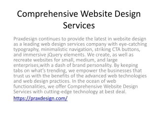 comprehensive website design services