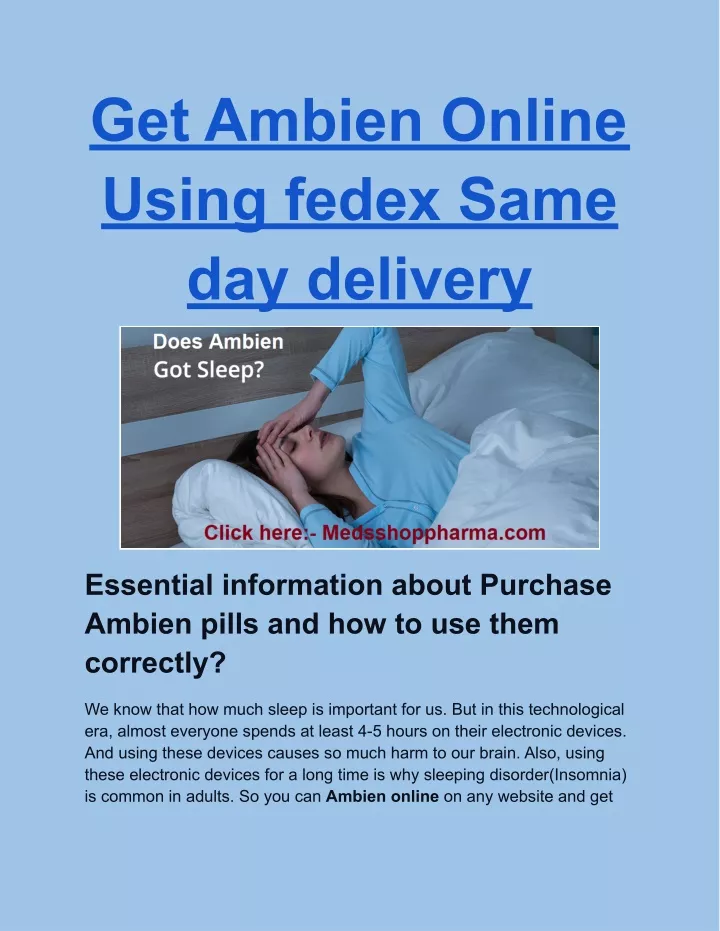 get ambien online using fedex same day delivery