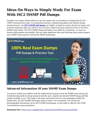Beneficial Preparation Through the Aid Of ISSMP Dumps Pdf