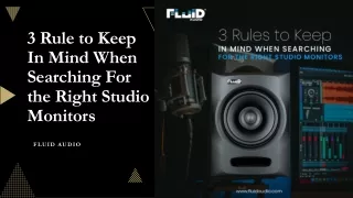 3 Rules To Keep In Mind while Purchasing Studio Monitors