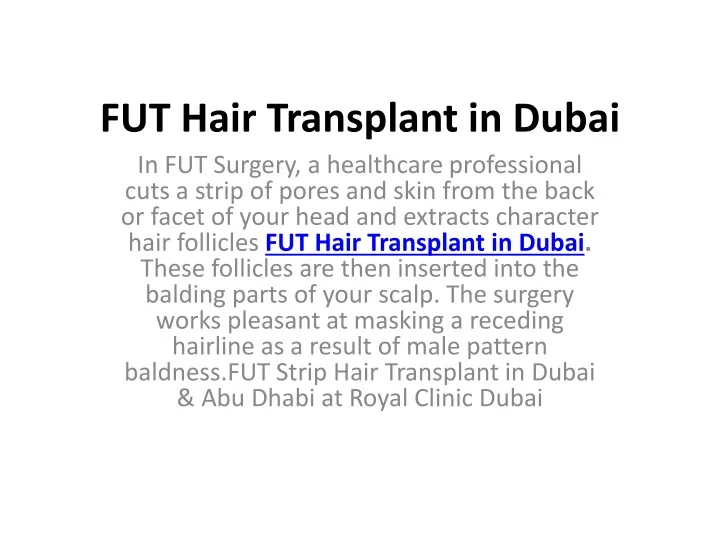 fut hair transplant in dubai
