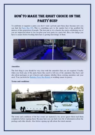 How to make the right choice on the party bus?