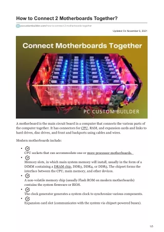 pccustombuilder.com-How to Connect 2 Motherboards Together