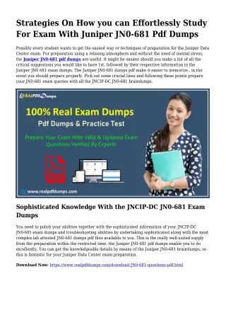 Sustainable JN0-681 Dumps Pdf For Amazing Final result