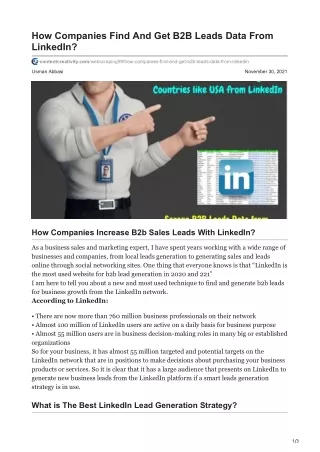 how companies find and get b2b leads data from