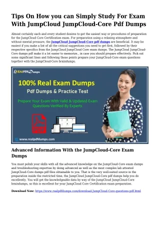 JumpCloud-Core PDF Dumps To Take care of Preparing Problems