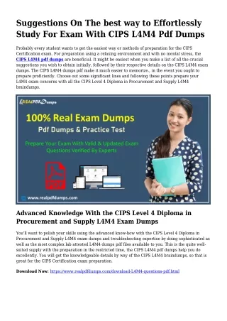 Polish Your Abilities Together with the Help Of L4M4 Pdf Dumps
