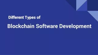 different types of blockchain software development