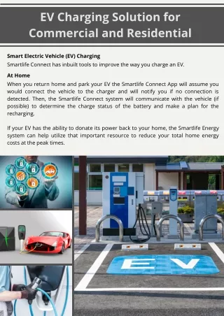 EV Charging Solution for Commercial and Residential