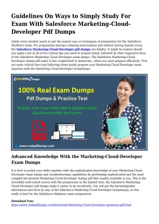 Practical Your Preparing Via Marketing-Cloud-Developer Pdf Dumps
