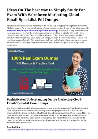 Marketing-Cloud-Email-Specialist PDF Dumps To Solve Planning Difficulties