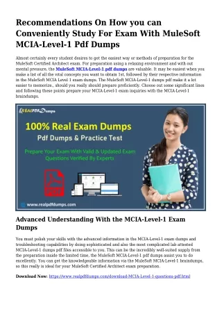 MCIA-Level-1 PDF Dumps To Take care of Preparing Troubles