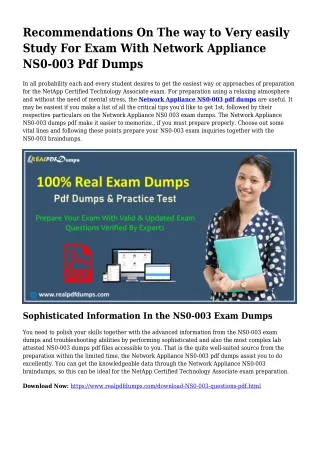 Useful Planning By the Assist Of NS0-003 Dumps Pdf